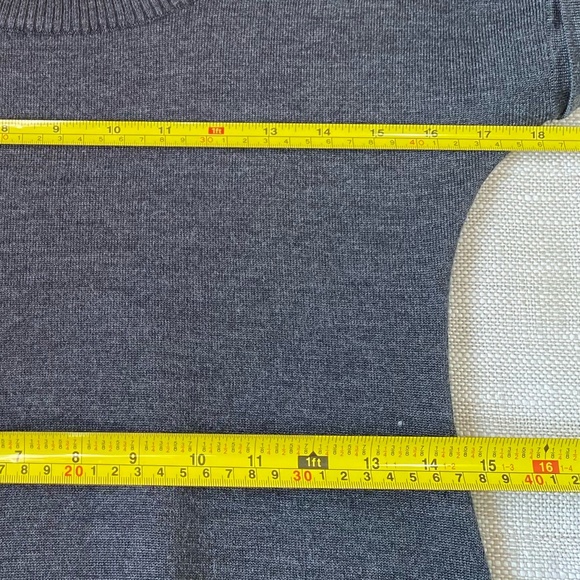 Calvin Klein Dark Grey Merino Wool Blend Knit Short Sleeve Party Office Dress- S - Picture 14 of 15